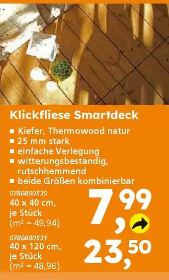 Globus Baumarkt Klickfliese Smartdeck Angebot