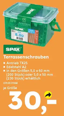 Globus Baumarkt SPAX Terrassenschrauben Angebot