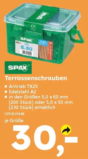 Globus Baumarkt SPAX Terrassenschrauben Angebot