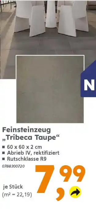 Globus Baumarkt Feinsteinzeug ,,Tribeca Taupe" Angebot