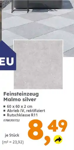 Globus Baumarkt Feinsteinzeug Malmo silver Angebot