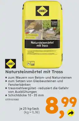 Globus Baumarkt SAKRET Natursteinmörtel mit Trass Angebot