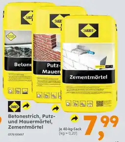 Globus Baumarkt SAKRET Betonestrich, Putz- und Mauermörtel, Zementmörtel Angebot