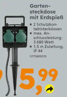 Globus Baumarkt Gartensteckdose mit Erdspieẞ Angebot