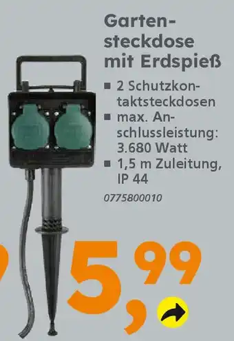 Globus Baumarkt Gartensteckdose mit Erdspieẞ Angebot