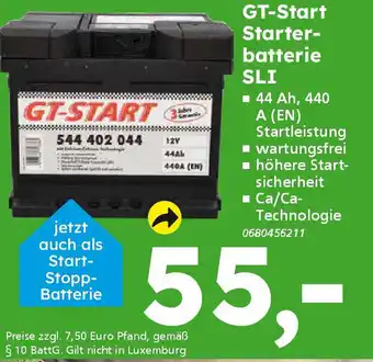Globus Baumarkt GT-Start Starterbatterie SLI Angebot