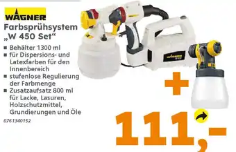 Globus Baumarkt WAGNER Farbsprühsystem ,,W 450 Set" Angebot