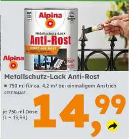 Globus Baumarkt Alpina Metallschutz-Lack Anti-Rost Angebot
