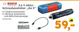 Globus Baumarkt BOSCH 3,6 V Akku- Schraubendreher,,Go 3" Angebot