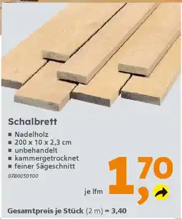 Globus Baumarkt Schalbrett Angebot