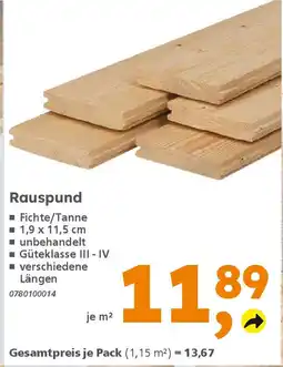 Globus Baumarkt Rauspund Angebot