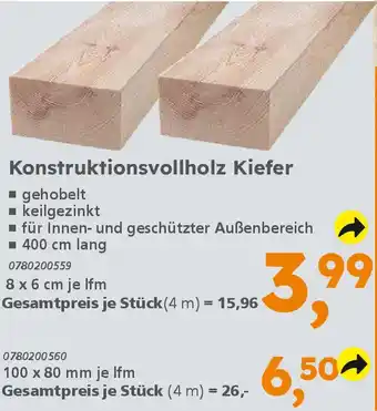 Globus Baumarkt Konstruktionsvollholz Kiefer Angebot