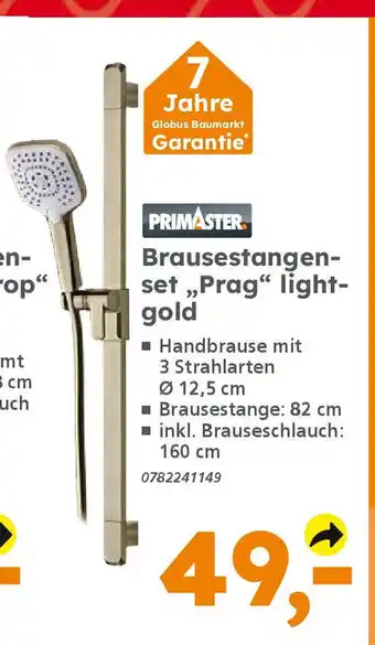 Globus Baumarkt PRIMASTER Brausestangen- set,,Prag" light- gold Angebot