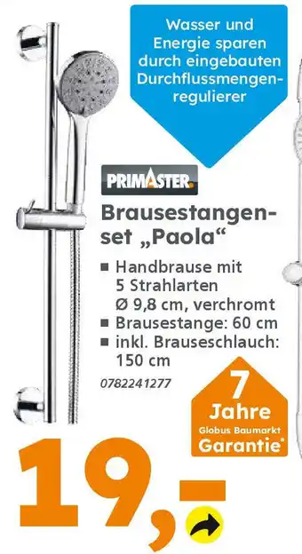 Globus Baumarkt PRIMASTER Brausestangen- set,,Paola❝ Angebot