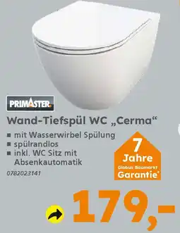 Globus Baumarkt PRIMASTER Wand-Tiefspül WC,,Cerma❝ Angebot