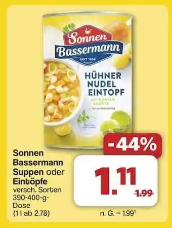 Famila Nord Ost Sonnen Bassermann Suppen oder Eintöpfe Angebot