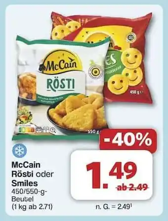 Famila Nord Ost McCain Rösti oder Smiles Angebot