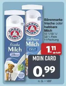 Famila Nord Ost Bärenmarke Frische oder haltbare Milch Angebot