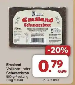 Famila Nord Ost Emsland Vollkorn- oder Schwarzbrot Angebot
