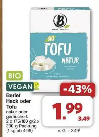 Famila Nord Ost Berief Hack oder Tofu Angebot