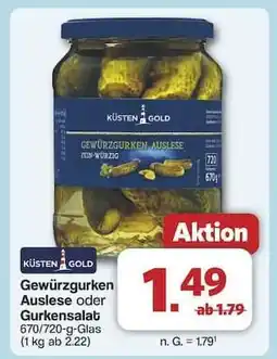 Famila Nord Ost KÜSTEN GOLD Gewürzgurken Auslese oder Gurkensalat Angebot