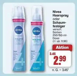 Famila Nord Ost NIVEA Haarspray oder Schaumfestiger Angebot