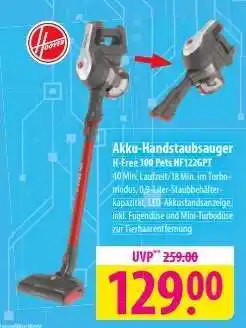 Famila Nord Ost Akku-Handstaubsauger H-Free 100 Pets HF122GPT Angebot