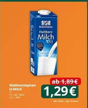 Famila Nord Ost Weihenstephan H-Milch Angebot