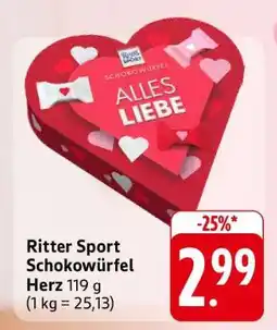 Edeka Ritter Sport Schokowürfel Herz Angebot
