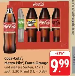 Edeka Coca-Cola, Mezzo Mix, Fanta Orange Angebot