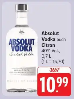 Edeka Absolut Vodka auch Citron Angebot
