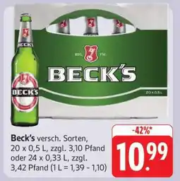 Edeka Beck's versch . Sorten Angebot