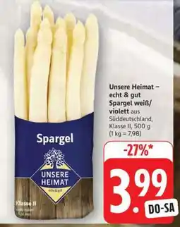 Edeka Unsere Heimat – echt & gut Spargel weiß/violett Angebot