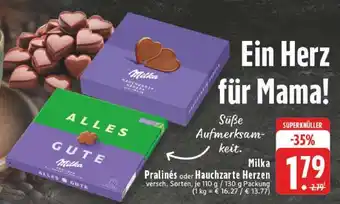 Edeka MILKA Pralinés oder Hauchzarte Herzen Angebot