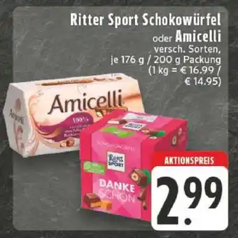 Edeka Ritter Sport Schokowürfel oder Amicelli Angebot