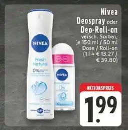 Edeka Nivea Deospray oder Deo-Roll-on Angebot