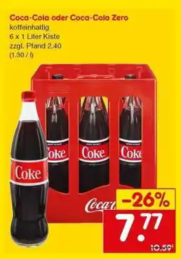 Netto Marken-Discount Coca-Cola oder Coca-Cola Zero Angebot