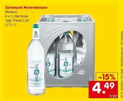 Netto Marken-Discount Spreequell Mineralwasser Angebot