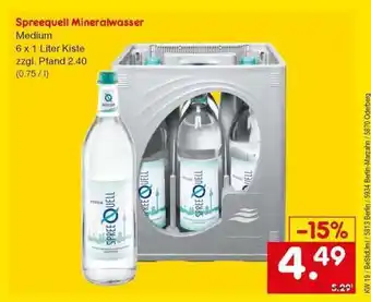 Netto Marken-Discount Spreequell Mineralwasser Angebot