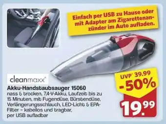 Famila Nord Ost cleanmaxx Akku-Handstaubsauger 15060 Angebot