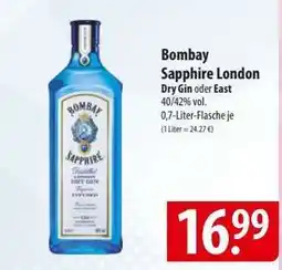 Famila Nord Ost Bombay Sapphire London Dry Gin oder East Angebot
