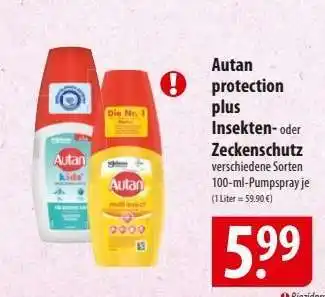 Famila Nord Ost Autan protection plus Insekten- oder Zeckenschutz Angebot