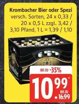 Edeka Krombacher Bier oder Spezi Angebot