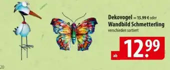 Famila Nord Ost Dekovogel oder Wandbild Schmetterling Angebot