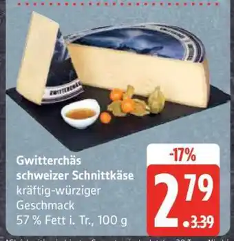 Edeka Gwitterchäs schweizer Schnittkäse Angebot