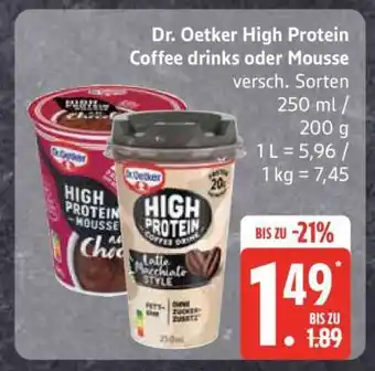 Edeka Dr. Oetker High Protein Coffee drinks oder Mousse Angebot