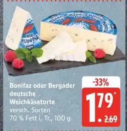 Edeka Bonifaz oder Bergader deutsche Weichkäsetorte Angebot
