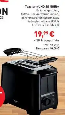 Edeka Toaster UNO 2S NOIR Angebot