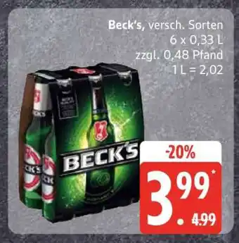 Edeka Beck's versch . Sorten Angebot