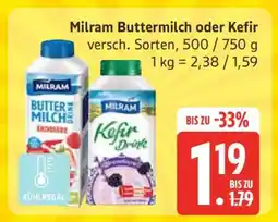 Edeka Milram Buttermilch oder Kefir Angebot
